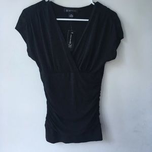 NEW Inc Black Ruched Top - PS